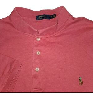 Polo Ralph Lauren Polo Shirt Mens 2XLT Tall Pink Soft Short Sleeve Cotton
